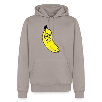 kleine Banane - Männer Premium Bio Hoodie - Taupe - Vorne - Nico (187cm)