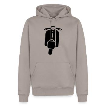 mofa - Männer Premium Bio Hoodie - Taupe - Vorne - Nico (187cm)