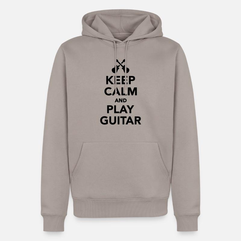 Keep calm and Play guitar - Sweat à capuche Premium bio Homme - taupe
