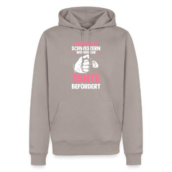 Patinntante Patin Schwester Tante - Männer Premium Bio Hoodie - Taupe - Vorne - Nico (187cm)