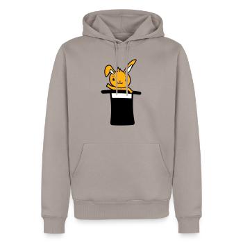 Lapin Sorcier Chapeau Haut de Forme Enfant Bébé Sorcier Mignon - Sweat à capuche Premium bio Homme - taupe - Devant - Nico (187cm)