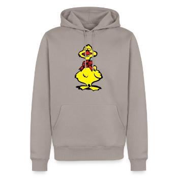 ente - Männer Premium Bio Hoodie - Taupe - Vorne - Nico (187cm)