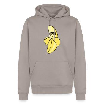 banane fraîche - Sweat à capuche Premium bio Homme - taupe - Devant - Nico (187cm)