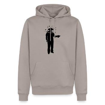 Imker - Männer Premium Bio Hoodie - Taupe - Vorne - Nico (187cm)