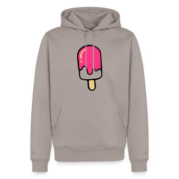 ice - Sweat à capuche Premium bio Homme - taupe - Devant - Nico (187cm)