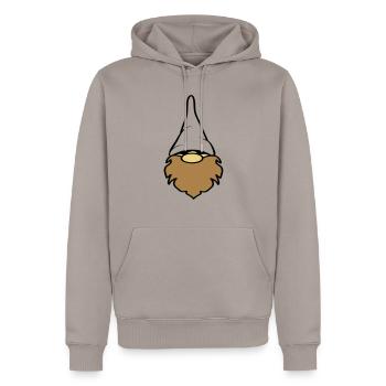 Nain bart drôle drôle stocking Cap - Sweat à capuche Premium bio Homme - taupe - Devant - Nico (187cm)