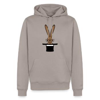 Hase Zylinder Hut Zauberer Kaninchen zaubern süß - Männer Premium Bio Hoodie - Taupe - Vorne - Nico (187cm)