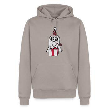 Kleiner Geist feiert Geburtstag - Männer Premium Bio Hoodie - Taupe - Vorne - Nico (187cm)