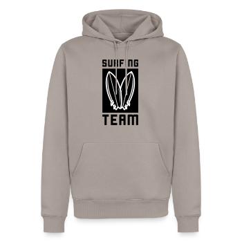 Équipe de surf - Sweat à capuche Premium bio Homme - taupe - Devant - Nico (187cm)