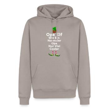 Opa Elf Opas Geschenk - Männer Premium Bio Hoodie - Taupe - Vorne - Nico (187cm)