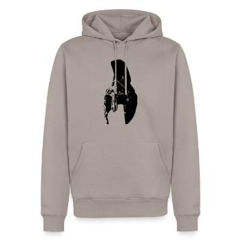 rome romains Gladiator barre - Sweat à capuche Premium bio Homme - taupe - Devant - Nico (187cm)