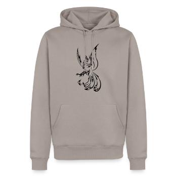 phoenix - Männer Premium Bio Hoodie - Taupe - Vorne - Nico (187cm)