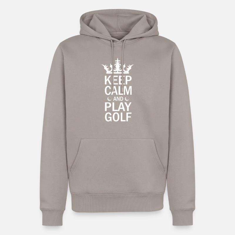 Keep Calm And Play Golf - Männer Premium Bio Hoodie - Taupe