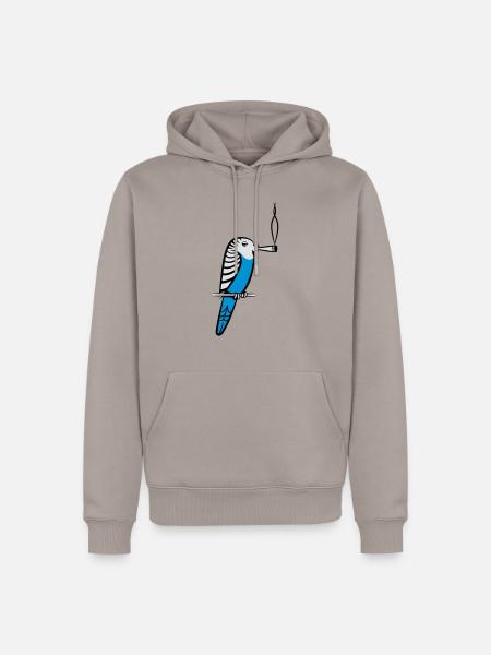 wellenstittich joint kiffen - Männer Premium Bio Hoodie - Taupe