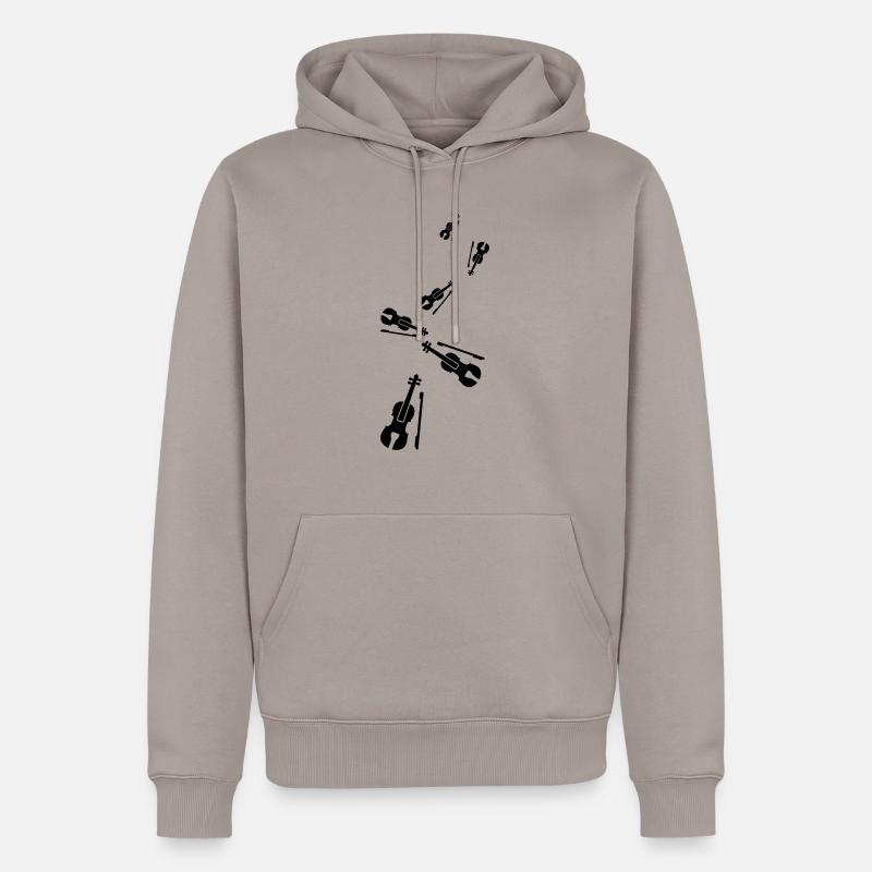 Symbole de l’icône du violon - Sweat à capuche Premium bio Homme - taupe