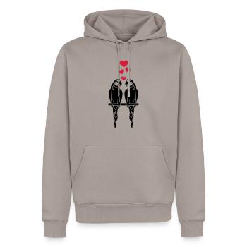 Perroquet - Sweat à capuche Premium bio Homme - taupe - Devant - Nico (187cm)