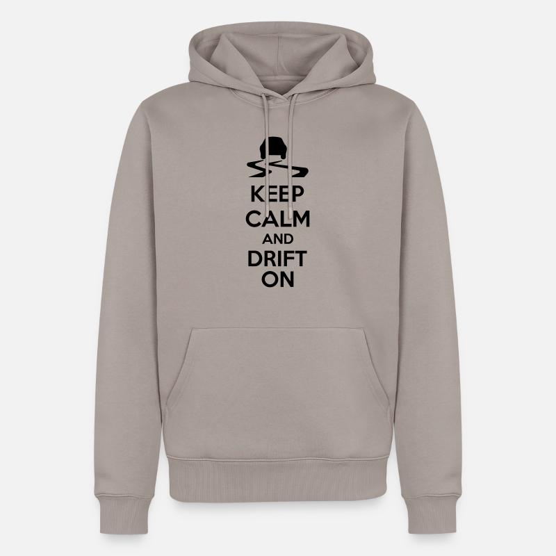 Keep Calm And Drift On - Männer Premium Bio Hoodie - Taupe