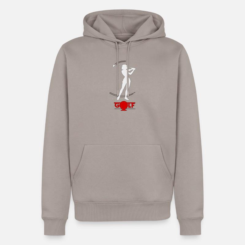 Golfeuse rétro - Sweat à capuche Premium bio Homme - taupe
