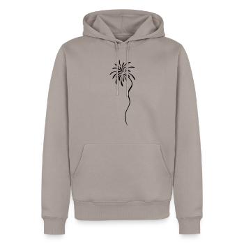 feuerwer3 - Männer Premium Bio Hoodie - Taupe - Vorne - Nico (187cm)