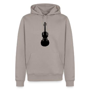 violine - Männer Premium Bio Hoodie - Taupe - Vorne - Nico (187cm)
