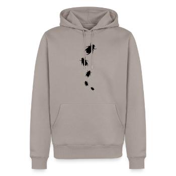 Bug Attack - Men’s Premium Organic Hoodie - taupe - Front - Nico (187cm)