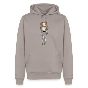 Puppe kleider mädchen - Männer Premium Bio Hoodie - Taupe - Vorne - Nico (187cm)