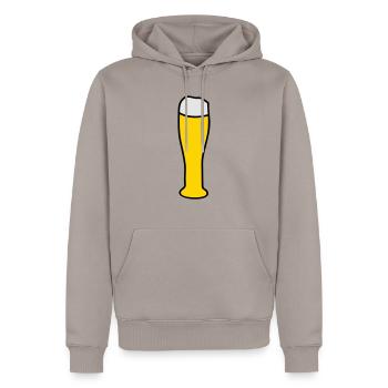 Weizenbier - Männer Premium Bio Hoodie - Taupe - Vorne - Nico (187cm)