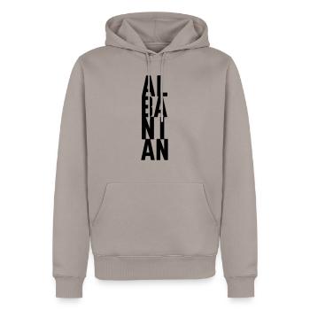 Albanie - Sweat à capuche Premium bio Homme - taupe - Devant - Nico (187cm)
