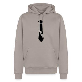 Krawatte - Männer Premium Bio Hoodie - Taupe - Vorne - Nico (187cm)