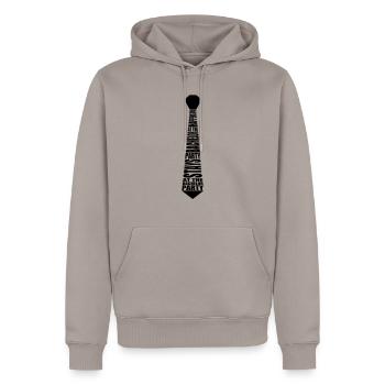 Cravate baccalauréat - Sweat à capuche Premium bio Homme - taupe - Devant - Nico (187cm)