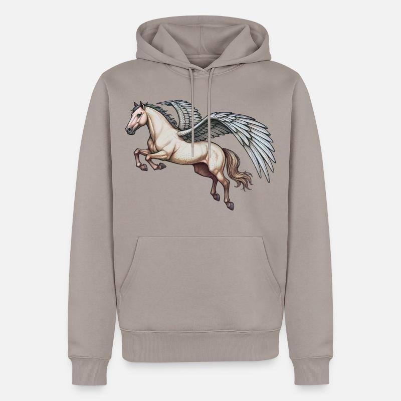 PEGASUS - dyr - Premium økologisk hettegenser for menn - taupe