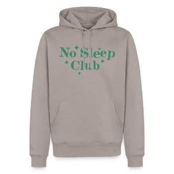 Pas de club de sommeil - Sweat à capuche Premium bio Homme - taupe - Devant - Nico (187cm)