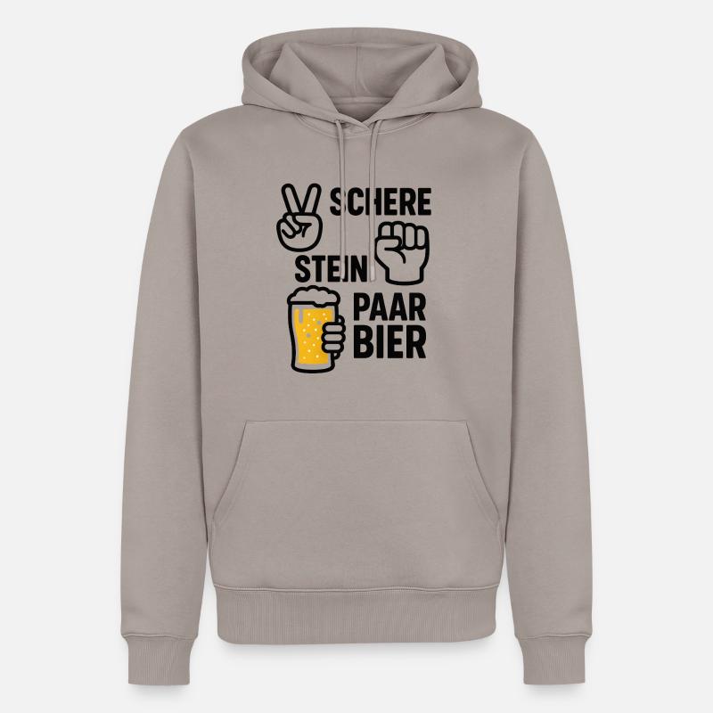 Ciseaux Pierre Couple Bière - Sweat à capuche Premium bio Homme - taupe