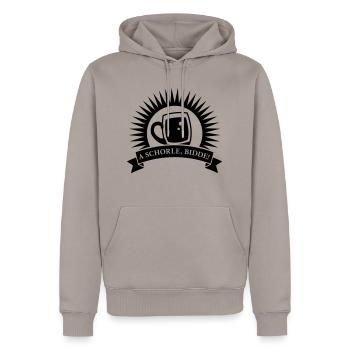 Schorle - Männer Premium Bio Hoodie - Taupe - Vorne - Nico (187cm)