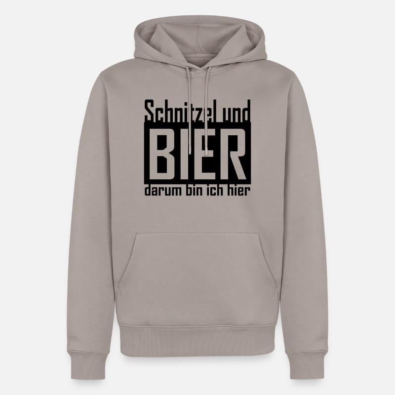 schnitzel und bier - Sweat à capuche Premium bio Homme - taupe