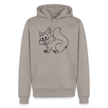 Eichhörnchen Comic Tier - Männer Premium Bio Hoodie - Taupe - Vorne - Nico (187cm)
