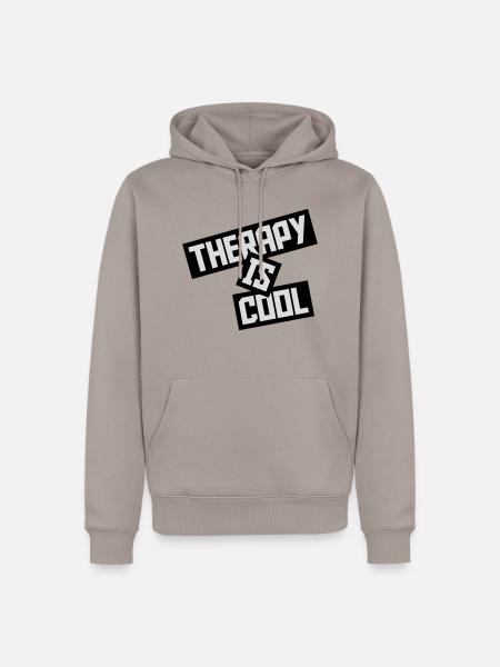 therapy is cool Quote - Men’s Premium Organic Hoodie - taupe