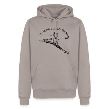 Tanz mal aus der Reihe! - Männer Premium Bio Hoodie - Taupe - Vorne - Nico (187cm)