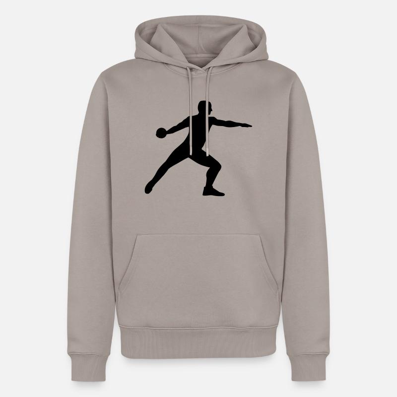 Diskuswerfen - Männer Premium Bio Hoodie - Taupe