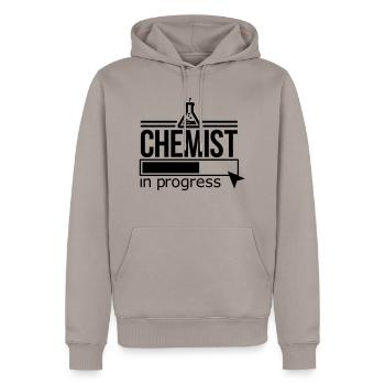 Chemiker - Männer Premium Bio Hoodie - Taupe - Vorne - Nico (187cm)