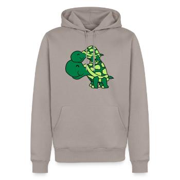 câlin bébé enfant petit jeune maman papa famille p - Sweat à capuche Premium bio Homme - taupe - Devant - Nico (187cm)