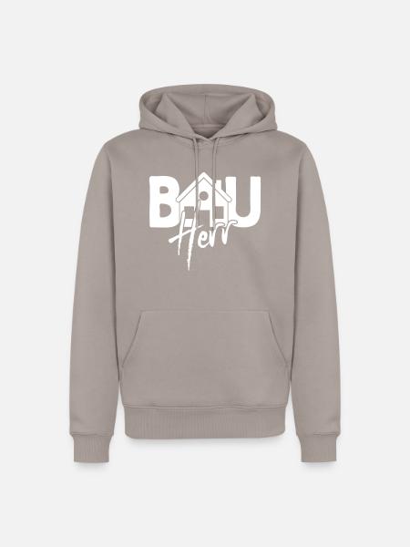 Bauherr - Hausbau Haus bauen - Männer Premium Bio Hoodie - Taupe