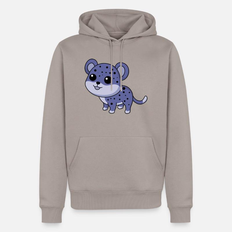 Leopard Comic Tier - Männer Premium Bio Hoodie - Taupe