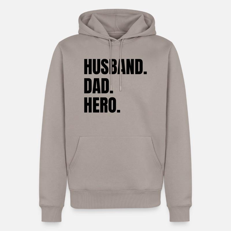 Husband Dad Hero - Sweat à capuche Premium bio Homme - taupe