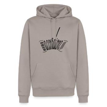 accordion - Männer Premium Bio Hoodie - Taupe - Vorne - Nico (187cm)