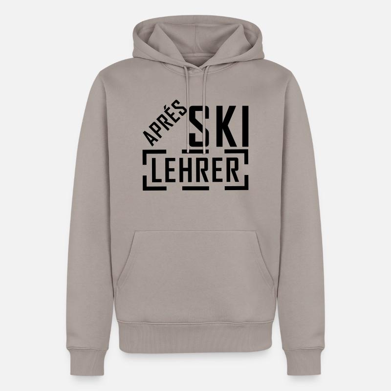 aprés ski lehrer - Sweat à capuche Premium bio Homme - taupe