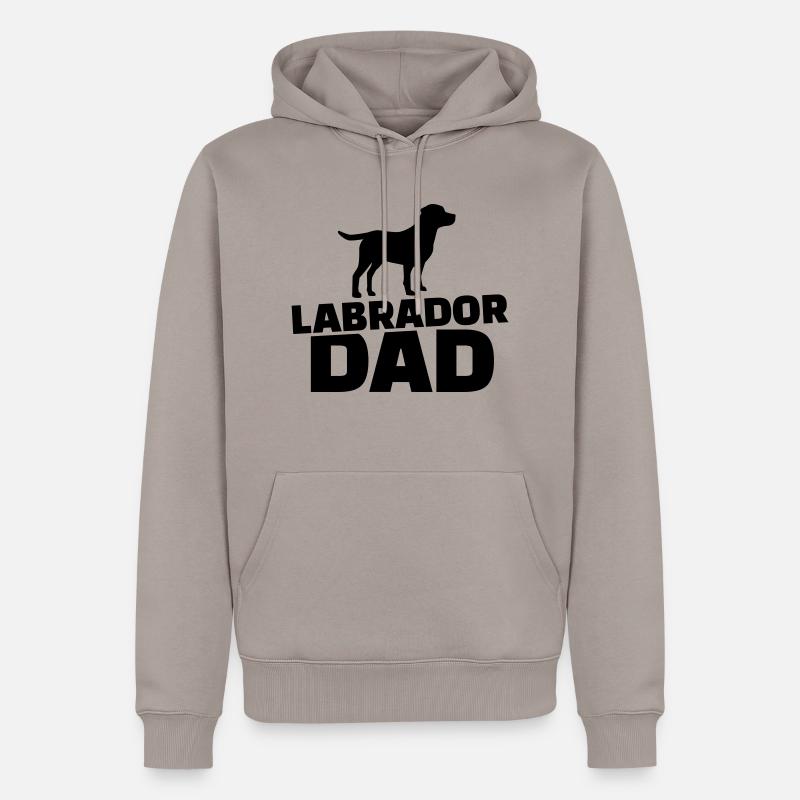 Labrador Dad - Sweat à capuche Premium bio Homme - taupe