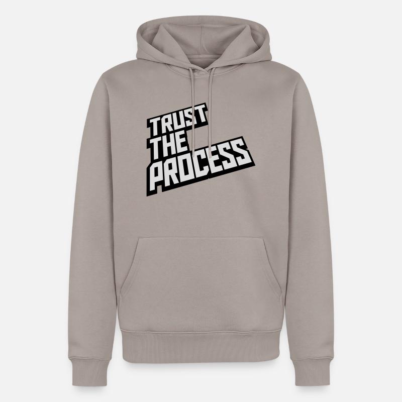 faire confiance au processus Devis - Sweat à capuche Premium bio Homme - taupe