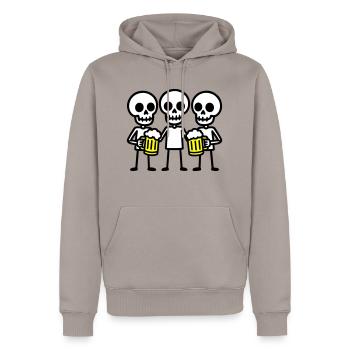Skeleton Beer Drinking Team - Men’s Premium Organic Hoodie - taupe - Front - Nico (187cm)