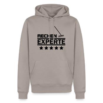 rechen experte - Männer Premium Bio Hoodie - Taupe - Vorne - Nico (187cm)